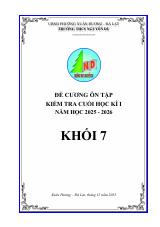 Đề cương ôn tập Học kì 1 Toán 7 năm 2025–2026 trường THCS Nguyễn Du (Lâm Đồng)